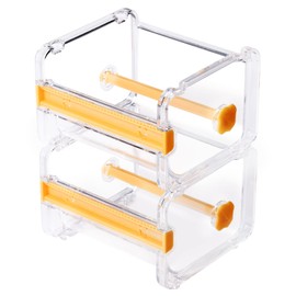 molshine 2 Pack Transparent Desktop Multi Washi Masking Tape Storage Dispenser,Tape Cutter,Tape Roll Holder (Not Include Masking Tape) (Yellow)
