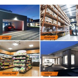 Luz de Garaje LED 48W E26 / E27 Luces de Garaje Techo Iluminación de 360 ​​° Luz LED de Taller Tornillo en Luz de Garaje Paneles Ajustables de 4 Hojas para Garaje Barn Shop,Iluminación Interior