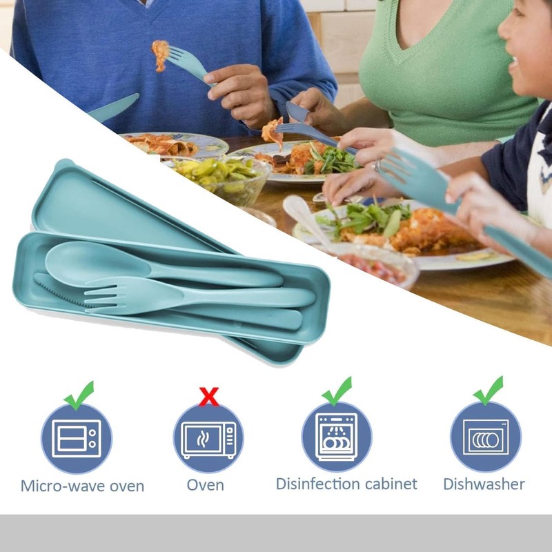 2 Sets Portable Reusable Cutlery Set with Case – Eco-Friendly