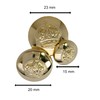 25 Gold Plated Silver Plated Buttons with Engraved Crown -