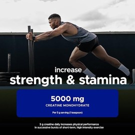 USN Pure Creatine Monohydrate Powder 300g - Unflavoured I 60 Servings | 5g Micronised Creatine per Serving | 100% Pure Creatine for Strength, Endurance & Performance