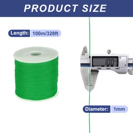 QUARKZMAN 1mm Polypropylen Seil Geflochtene Seile, 100m Nylonseil Hohlseil für Wäscheleine, Camping, Wandern, Outdoor, Grün