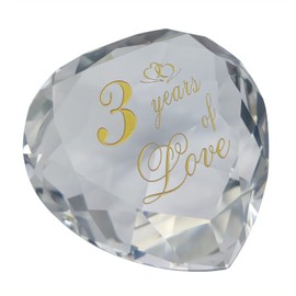 Urmforweilin 3 Year Anniversary Crystal Gifts for Him Her, Cute 3rd Wedding for Husband Wife Boyfriend or Girlfriend Third Anniversary Marriage Presents