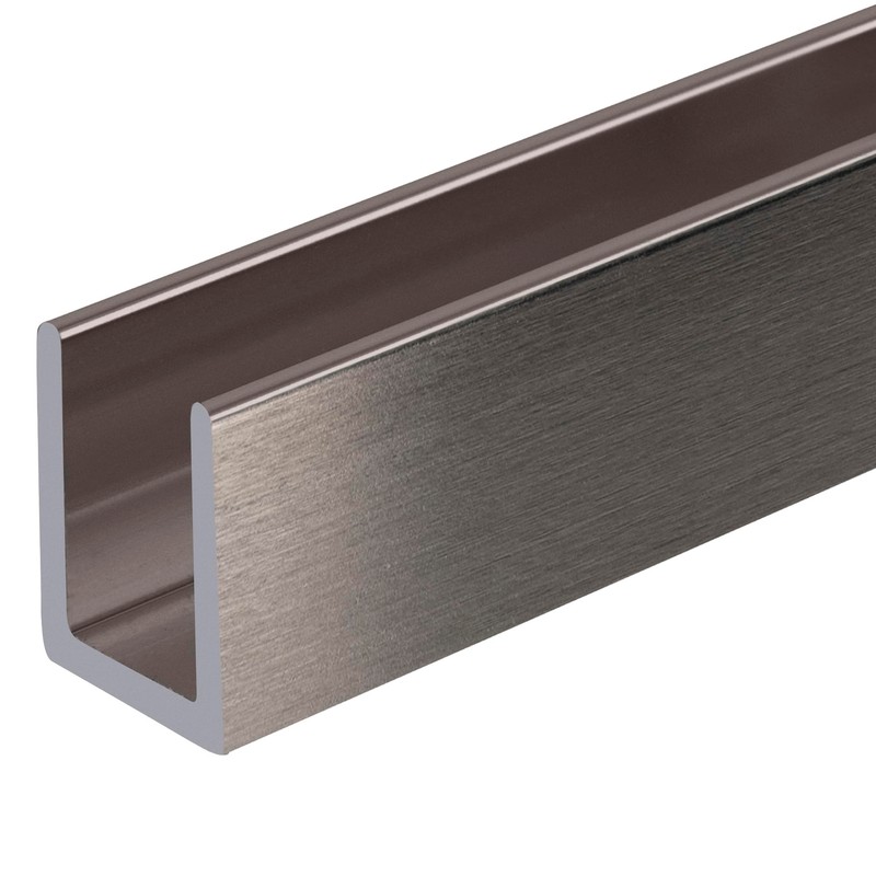 Brixwell SDCD3812BN-CCP12 Brushed Nickel Frameless Shower Door Aluminum Deep U-Channel