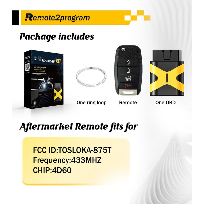 Remote2program Self Pogrammable Keyless Entry Remote Control Replacement for 2014-2019