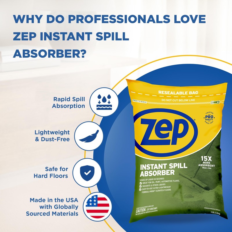 Zep Instant Spill Absorber - 3 Lb Bag (Case of