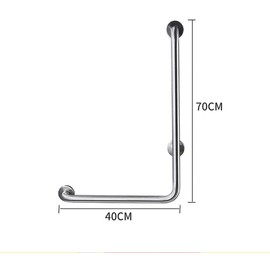 Shower Handicap Grab Bars for Bathroom Wall, L-Shaped Grab Bar, Stainless Steel Bathtub Safety Support Rail,Chromed Armrest,Elderly, Disabled Toilet Anti-Skid Safety Handle, Towel Rack (Size : Left)