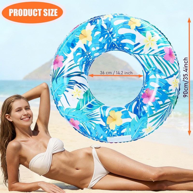 4 pcs Large Luau Pool Floats Inflatable Floaties Rings for