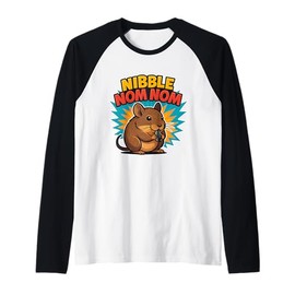 Nibble Nom Nom Comic Degu Snack Raglan Baseball Tee