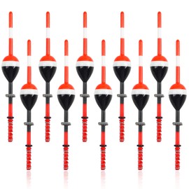 OROOTL Fishing Bobbers Floats, 10pcs Balsa Wood Slip Bobbers for Fishing Weighted Float Spring Oval Stick Slip Floats and Bobber for Crappie Catfish Trout Panfish Walleye