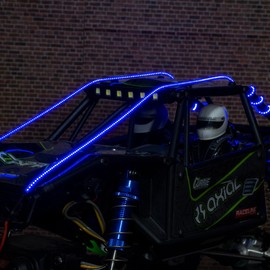 AOLTNRC 2pcs LED Light Strip for RC Cars, Flexible Cuttable Lighting Kit, Compatible with TRX4M SCX24 1/18 1/24 Scale Crawler Models Upgrade Accessories (2pcs Blue)