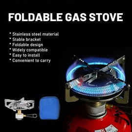 Lixada Camping Stove 280 g Outdoor Foldable Stainless Steel Gas Stove Lightweight Portable Grill Burner for Camping Hiking Picnic Stove