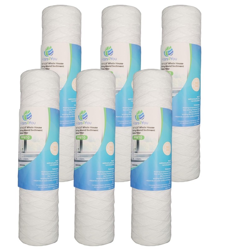 Filters4you – 6 Pack String Wound Whole House Sediment Water