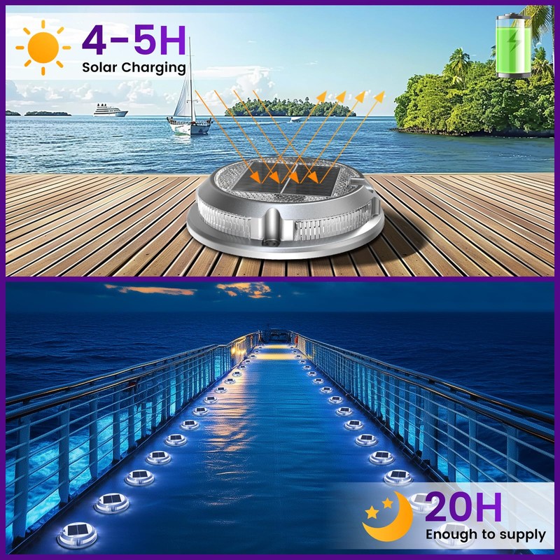 Quntis 12 Pack Outdoor Solar Deck Lights Multicolored - 11