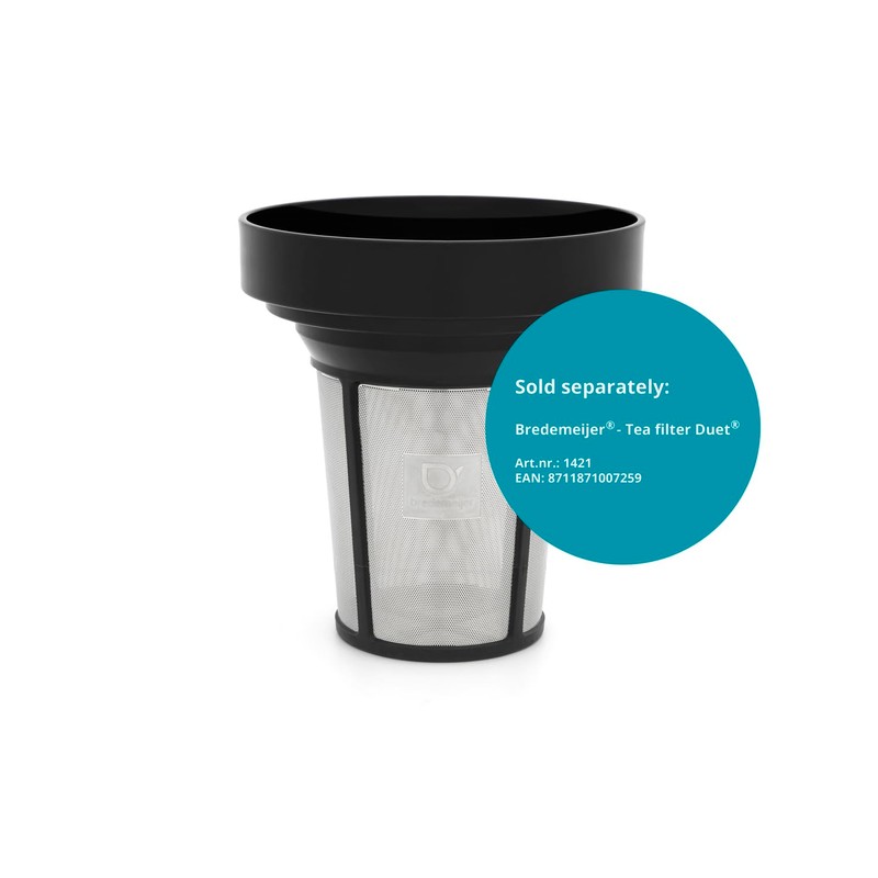 Bredemeijer Large Blue Bulbous Double-Walled Stainless Steel Teapot 1.2 Litres