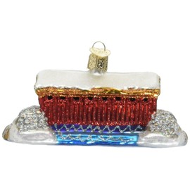 Old World Christmas Cities, Places and Landmarks Glass Blown Ornaments for Christmas Tree Covered Bridge