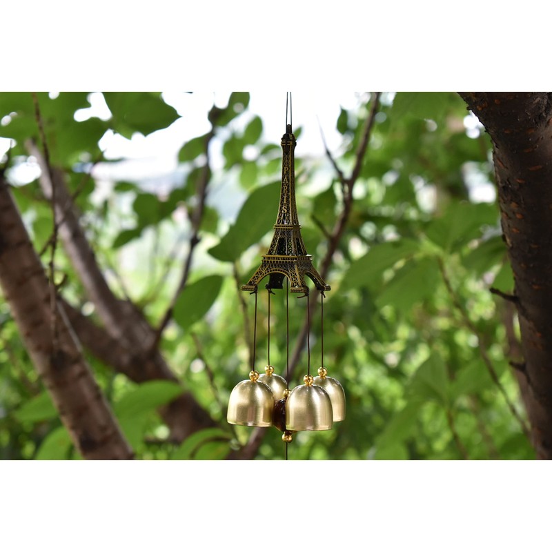 Maydahui Wind Chime Bell Summer Eiffel Tower Metal Indoor Outdoor