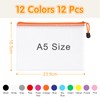 WISYOK Pack of 12 A5 Document Bags, Waterproof Mesh Document