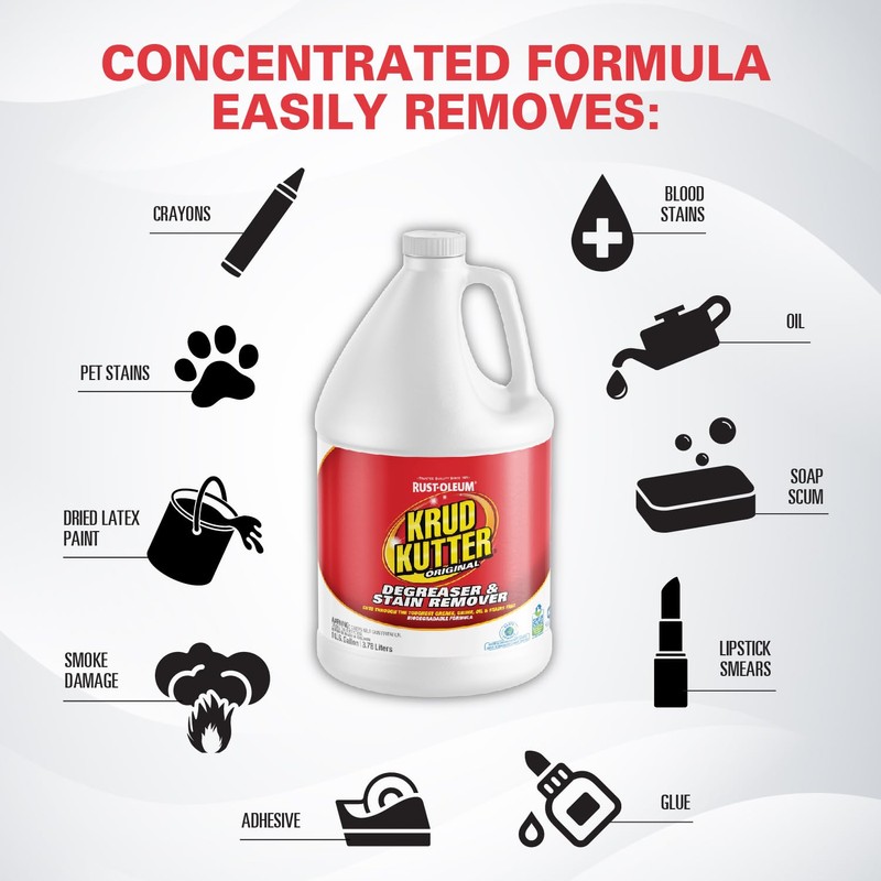 Krud Kutter KK012 Original Concentrated Cleaner/Degreaser Stain Remover, Gallon
