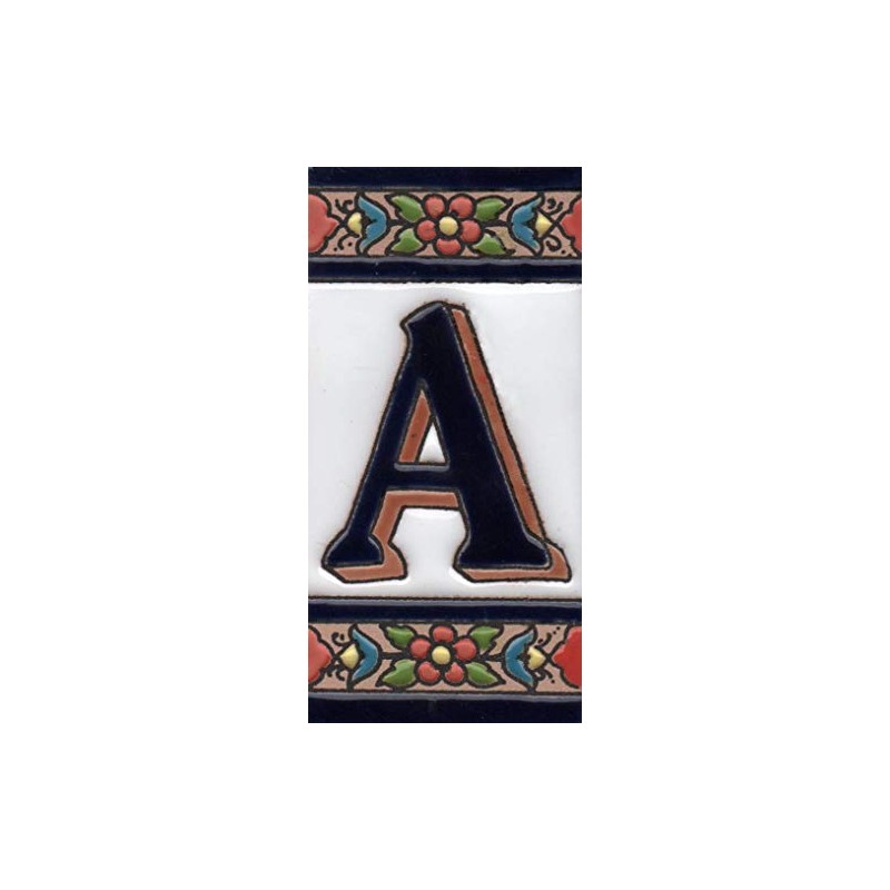 House Numbers Ceramic Numbers & Letters Tiles Red Blue &