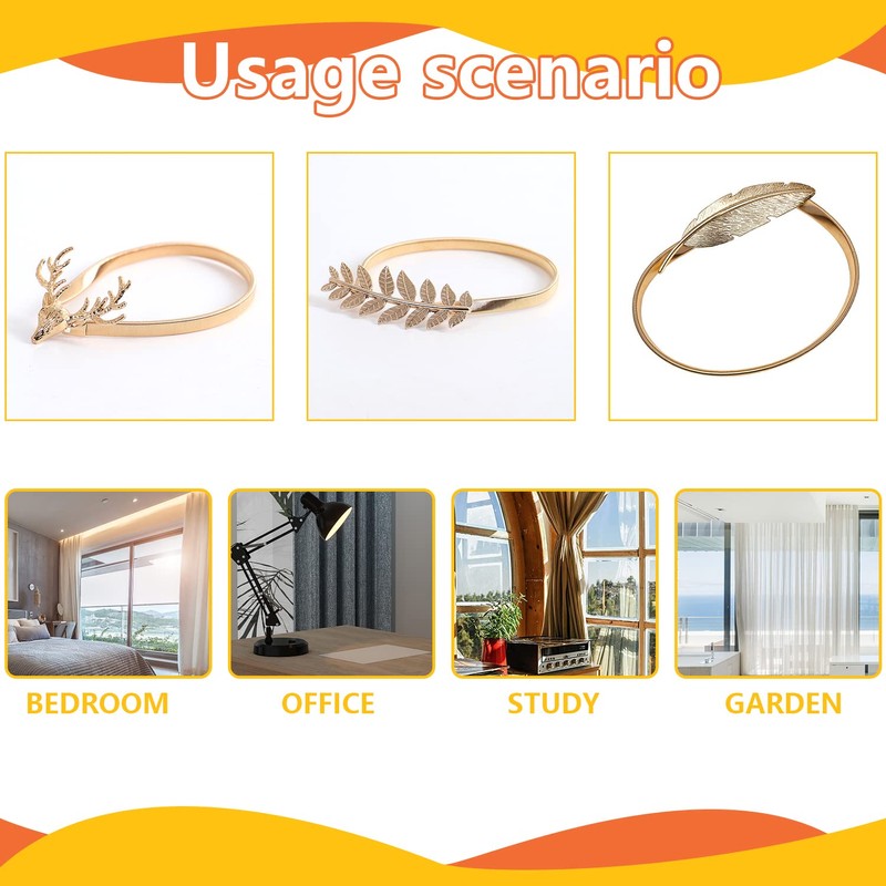 Newsmy 4 Pcs Tie Backs for Curtains, Creative Leaf Curtain