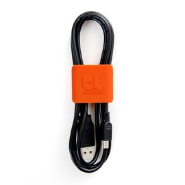 Bluelounge Medium CableClip, Cable Management System in Grey & Orange - 4 Pack