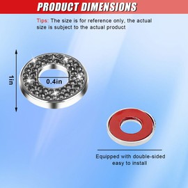 ZIMISI 4PCS Bling Car Inner Door Lock Covers, Rhinestones Auto Pull Rod Bolt Stickers Decals, Sparkling Car Interior Decoration Accessories as Present for Girls Women Mom (Black)