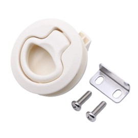 Slam Latch Hatch Round Pull Latch (OWACH AL-958W-3) for Boat Deck RV Cabinet Door Drawers Replace Southco M1-63-7 Push-to-Close (Off-White, 1/2" Door, Non-Locking)