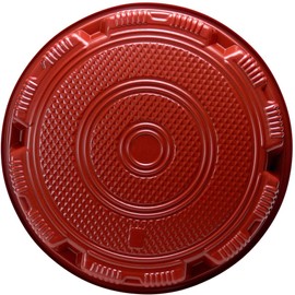 Fukusuke Wood F-724 Hors D'oeuvres Tray, 3 Pieces, Silver, Vermilion, Diameter 12.4 x 1.8 inches (31.5 x 4.5 cm), Disposable Container, Hors D'oeuvres, Food Pack, Commercial Use, Sushi Tub