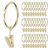 Pack of 30 Curtain Rings with Hooks - Gold Curtain