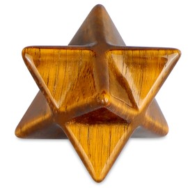 Hxswkk Tiger Eyes Crystal Merkaba Stars Hand Carved Gemstones Therapy for Reiki Spiritual Energy Gifts 1inches