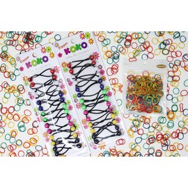 KOKO - Priemum 28 Pcs Bubble hair ties. Elastics Ties 12mm Ball Bubble Ponytail Holders. Colorful Elastic Accessories for Baby Kids Children Girls Toddler Women All Ages (CLEAR MIX)