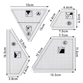 4 Pieces Ruler Template Set, Patchwork Ruler Sewing, Quilting Patchwork Ruler, Quilting Ruler Acrylic, Patchwork Ruler Tool for Measuring, Cutting, Quilting, DIY Embroidery