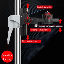 FENORGAN 13.8 Ft./4.2 m Laser Level Pole ，With1.2-meter tripod (47.24 in) tall tripod for laser level Interface 0.23and 0.59in，Adjustable Telescoping Laser Pole(13.7 foot support rod+3.9 foot tripod)