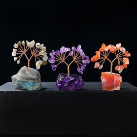 Money Tree Design Crystal Ornament, 1 Count Fengshui Ornament, Home Decor for Living Room, Office, Desktop Decoration, Ideal Gift - Color: 1 Count, Specification: Lapis Lazuli