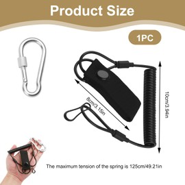 Elastic Lanyard Extendable with Carabiners, Robust Lanyard Made of Paracord for Secure Attachment, Perfect as a Lanyard for Hanging, Torches, Rescue Scissors, Black