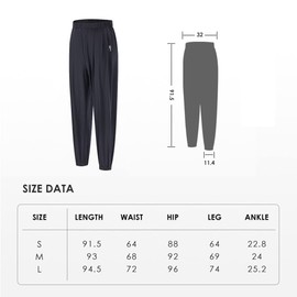 OHRAIN Women's Casual Pants Pants Beach Cooling UPF 50+ Sun Protection Quick Dry Fit Joggers Sweatpants Black Small
