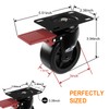 3” Furniture Casters Wheels Heavy Duty - Load 1200lbs，Plate Caster