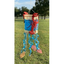 CPM Lobster Windsock Indoor Outdoor Wind Chime 24” Springtime Decor