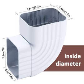 VYH Gutter Elbows 3x4 90 Degree Roofing Gutter Downspout Elbows (Style B)