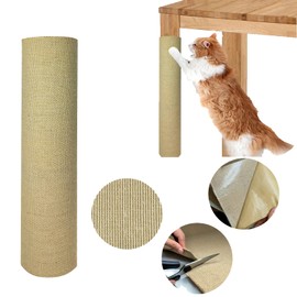 Jute Trimmable Cat Scratching Mat for Furniture Protector,78.7"x15.8" Versatile Self-Adhesive Anti Cat Scratch Pad for Couch Protection and Cat Scratcher/Twine Shelves Replacement/mat/Post/Wall/Board