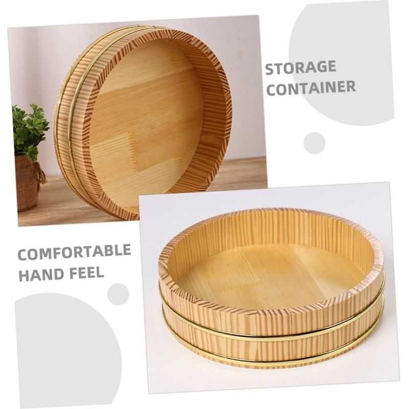 MAGICLULU Traditional Sushi Oke Japanese Wooden Sushi Rice Mixing Bowl