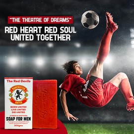 Fresh & Fly Manchester United Mens Soap (300g)- Perfect as a gift for supporters of Manchester United, Man United Gifts for Men.