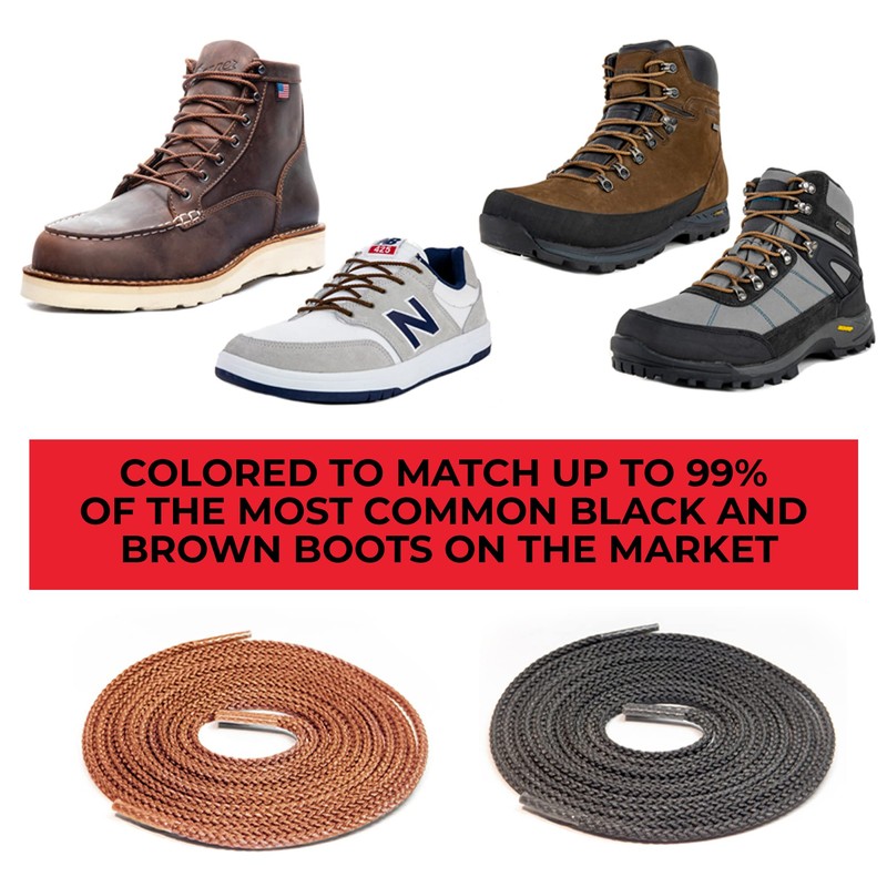 IRONLACE Unbreakable Round Bootlaces - Indestructible, Waterproof & Fire Resistant