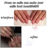 24Pcs Almond False Nails - 3D Stereoscopic Gold Pattern Short