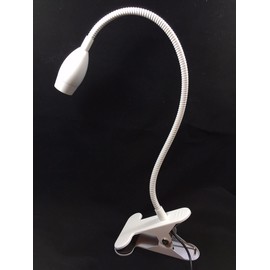 New Gooseneck USB SMD LED Portable Reading Light Table Lamp Clip White Steel