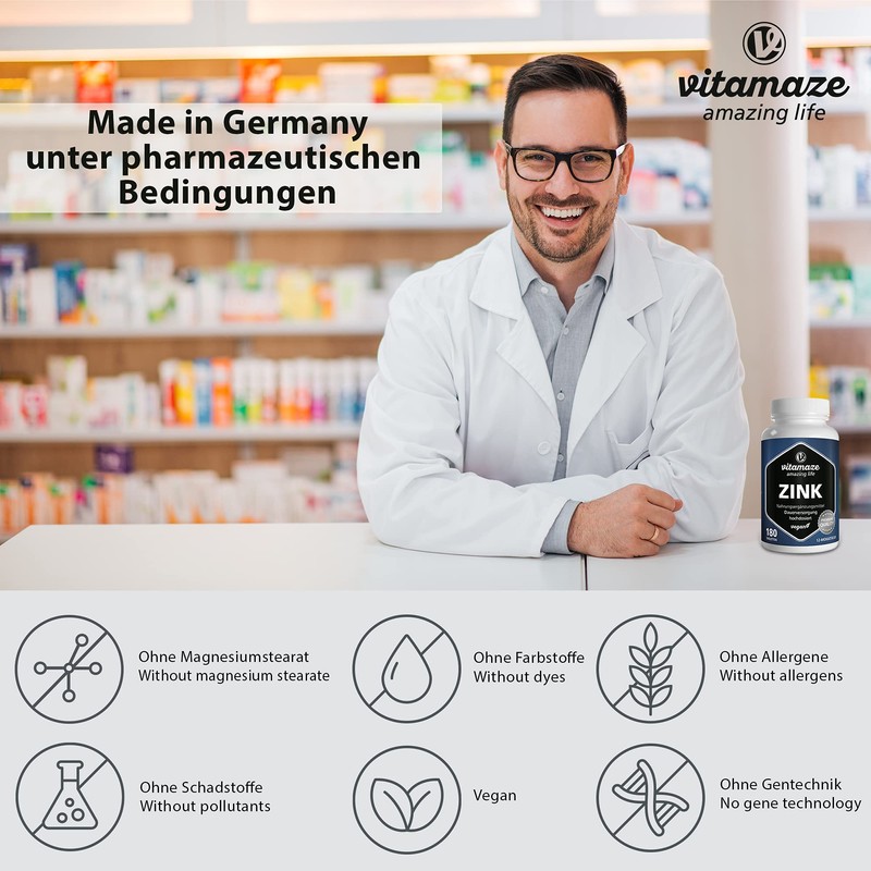 Zinc tablets highly dosed, 25 mg per daily dose, 50
