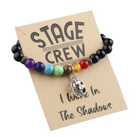 BEKECH Drama Mask Bracelet Stage Crew I Work In The Shadows Theatre Jewelry Stage Manager Gifts Tragedy Masks Charm Bracelet (Drama Mask Bracelet)