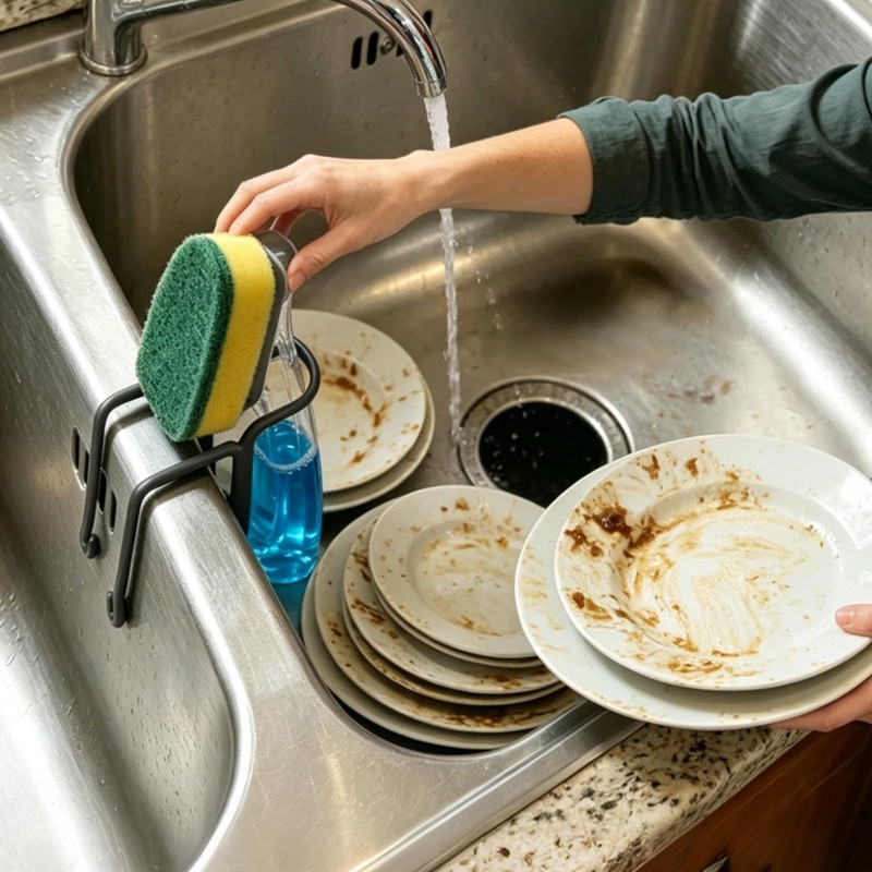 2 Packs Kitchen Sink Brush Holder, Rustproof Waterproof Dish Wand