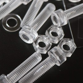 50 x Polycarbonate Allen Head Hex Head Plastic Machine Screws M5 x 20mm Plastic Screws Nuts & Washers